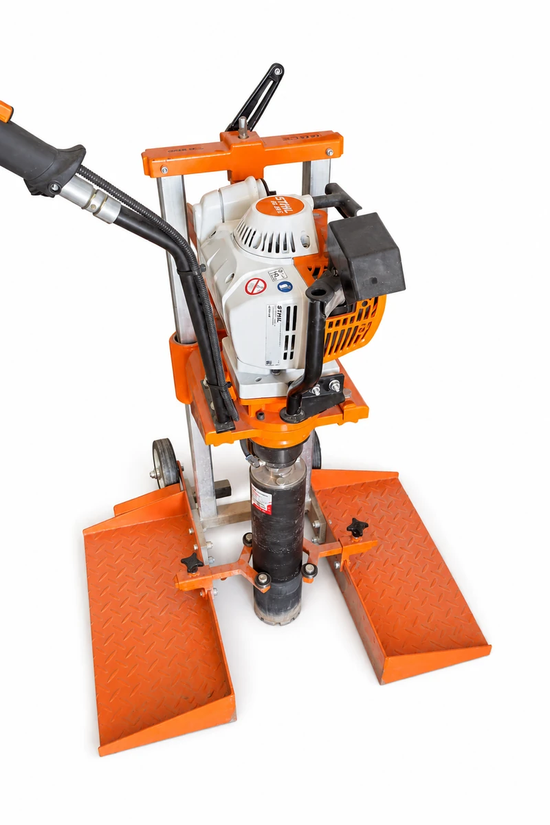 Керноотборник GÖLZ KB200: бензиновый двигатель STIHL, стойка и опоры